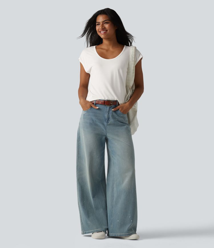 U-Neck Short Sleeve Casual T-Shirt