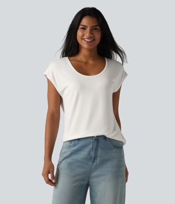 U-Neck Short Sleeve Casual T-Shirt