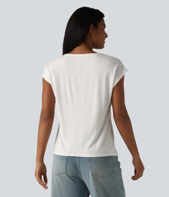 U-Neck Short Sleeve Casual T-Shirt