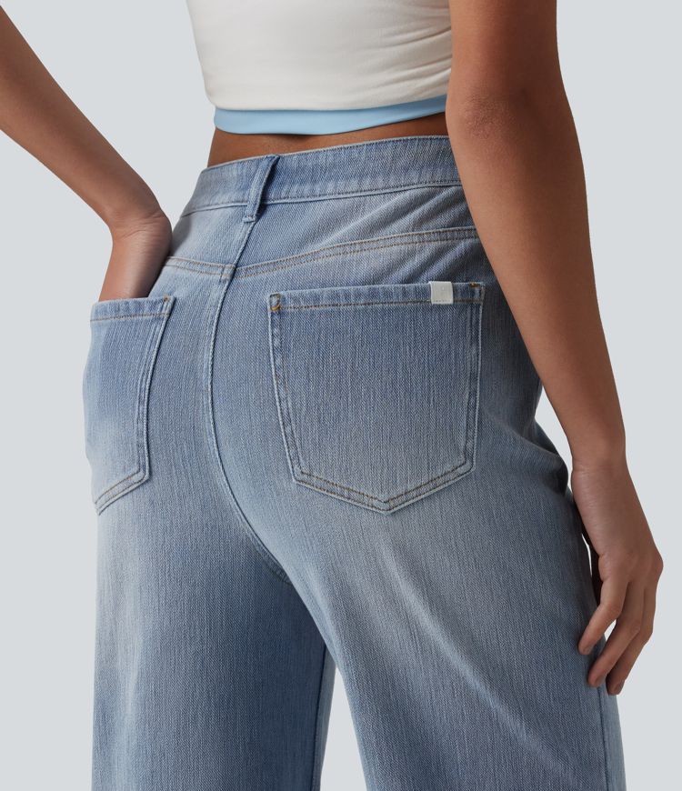 Halara Flex™ High Waisted Straight Leg Casual Jeans with Pockets