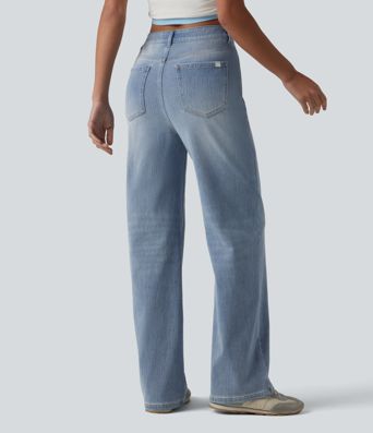 Halara Flex™ High Waisted Straight Leg Casual Jeans with Pockets