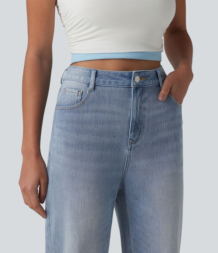 Halara Flex™ High Waisted Straight Leg Casual Jeans with Pockets