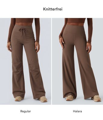 DayStretch - Yoga-Hose mit hohem Bund, Seitentaschen, Bauchkontrolle und weitem Bein
