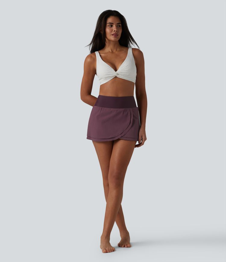 High Waisted 2-in-1 Bikini Bottom Swimsuit with Pocket