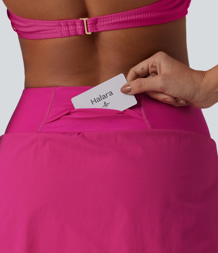 High Waisted 2-in-1 Bikini Bottom Swimsuit with Pocket