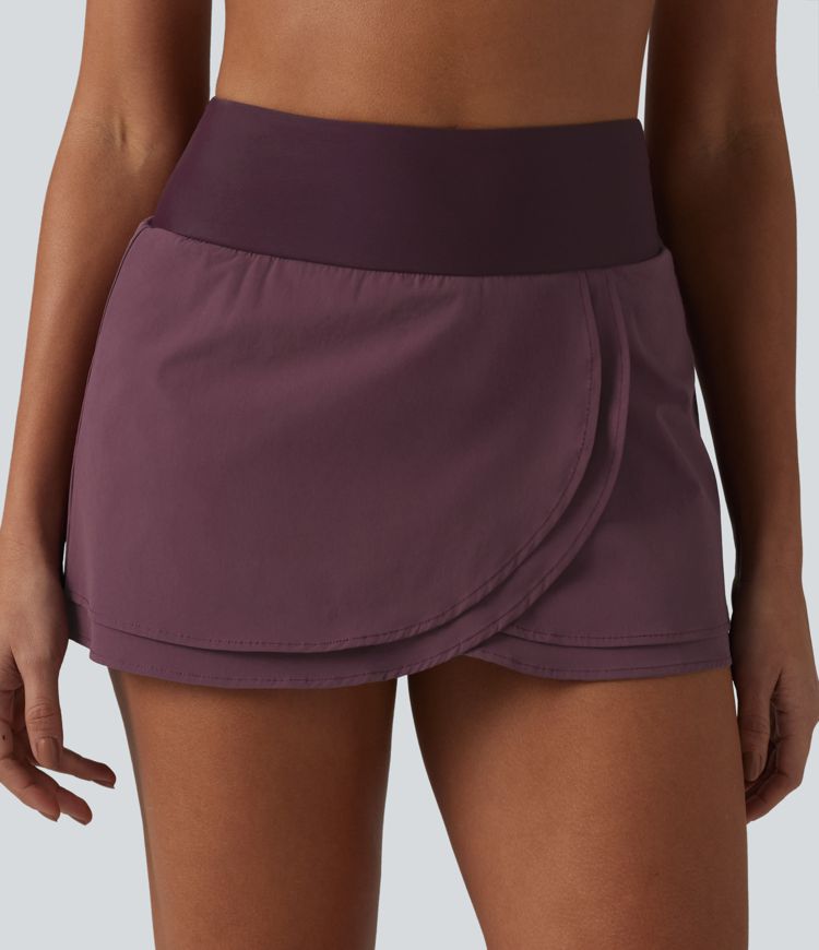 High Waisted 2-in-1 Bikini Bottom Swimsuit with Pocket