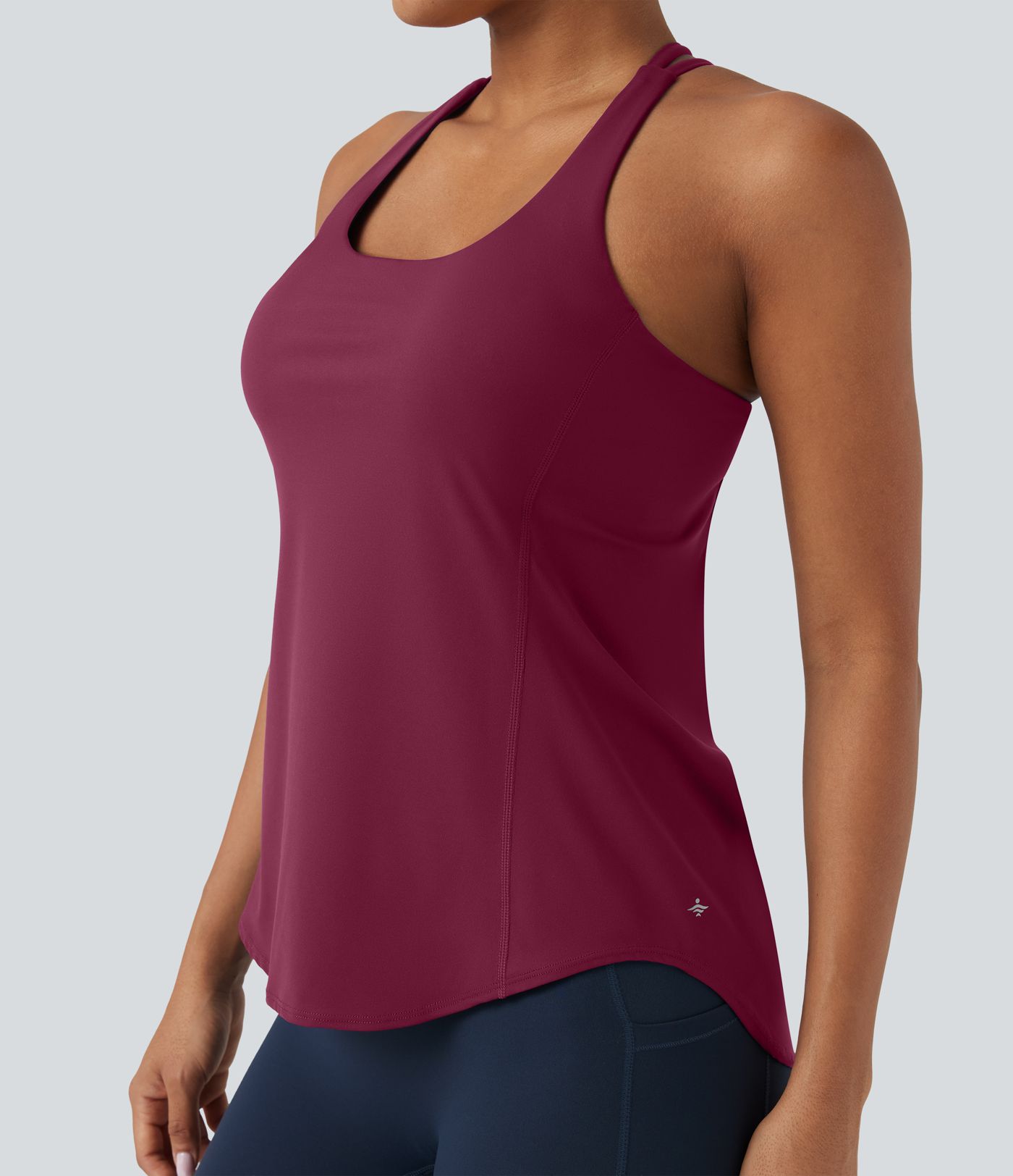 Halara UltraSculpt™ Round Neck Crisscross Back Running Tank Tops DD-F Cups Halara UltraSculpt™ Round Neck Crisscross Back Running Tank Tops DD-F Cups