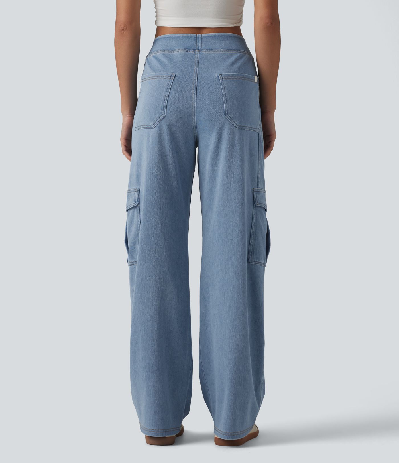Halara Flex™ Mid Rise Pockets Straight Leg Casual Cargo Jeans