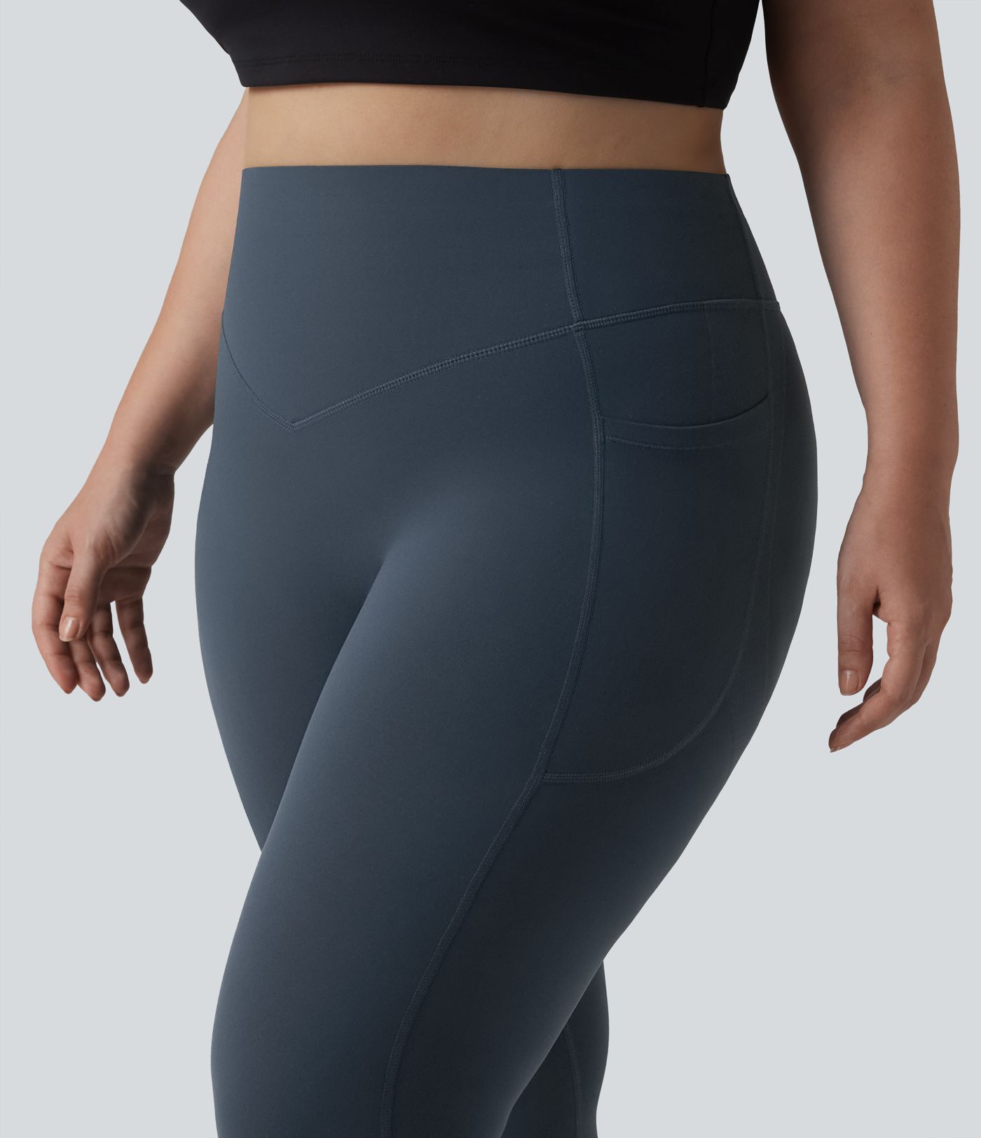 Halara UltraSculpt™ SoCinched Hohe Taille Scrunch Po Lifting Bauchkontrolle Taschen Formende Trainings Plus Size Leggings