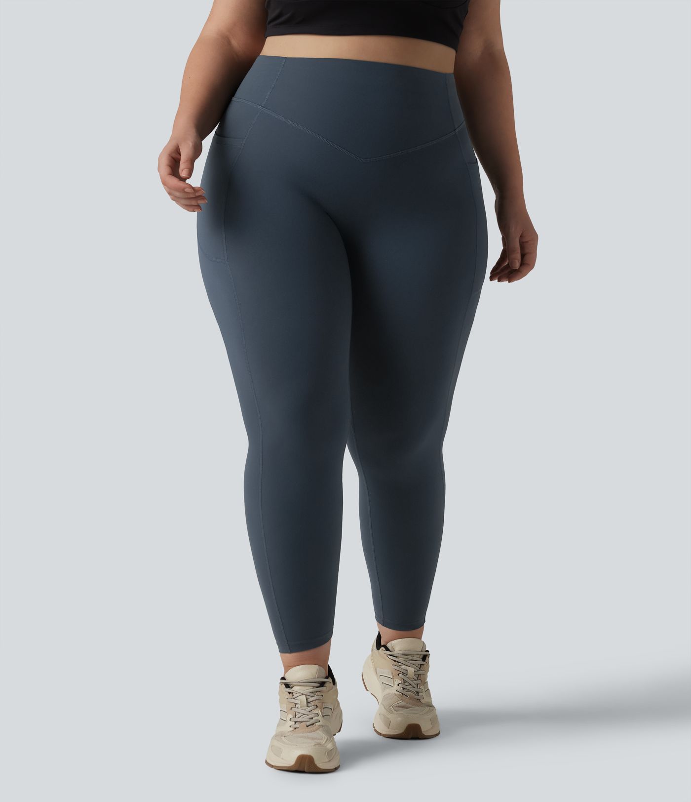 Halara UltraSculpt™ SoCinched Hohe Taille Scrunch Po Lifting Bauchkontrolle Taschen Formende Trainings Plus Size Leggings