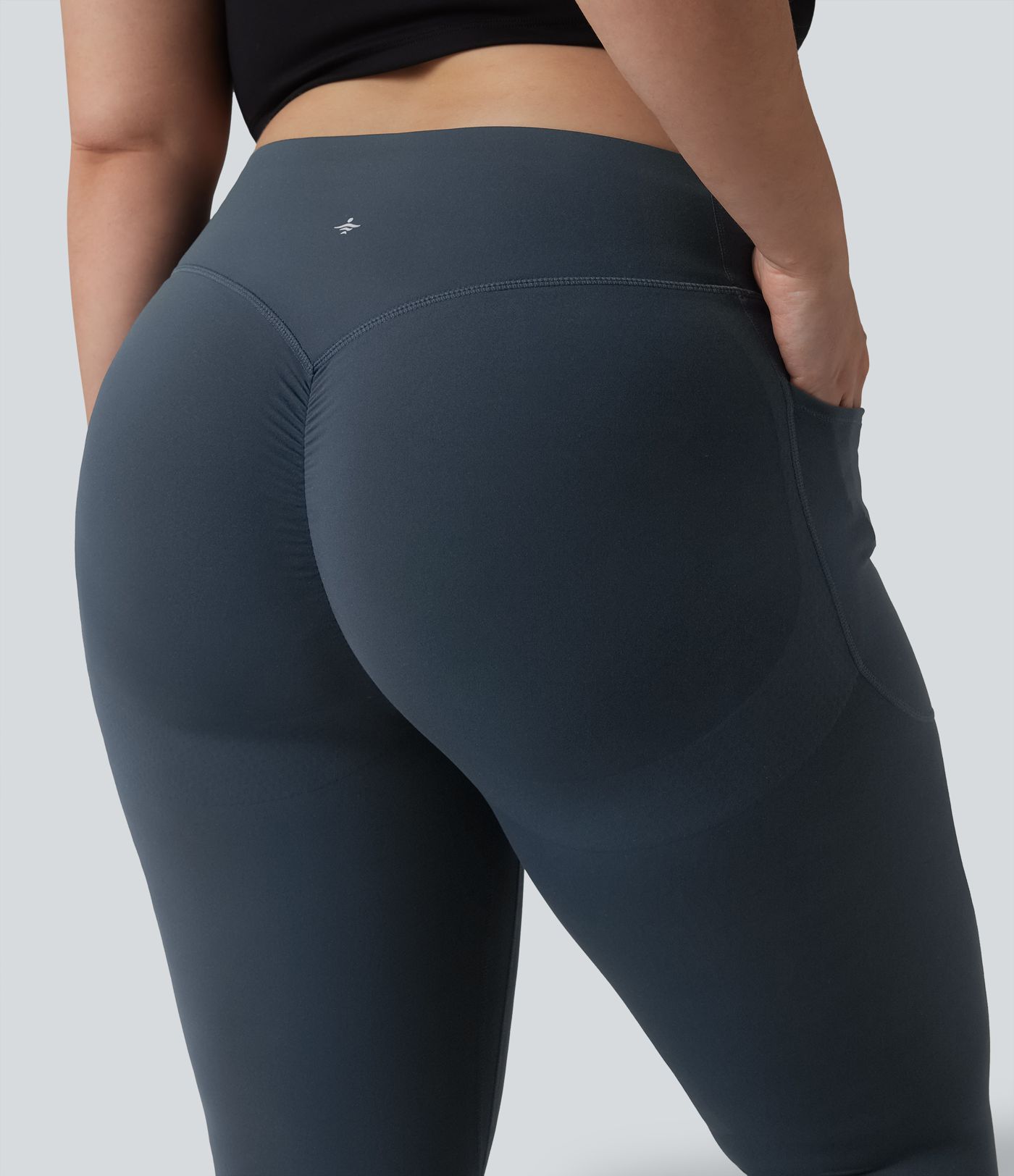 Halara UltraSculpt™ SoCinched Hohe Taille Scrunch Po Lifting Bauchkontrolle Taschen Formende Trainings Plus Size Leggings