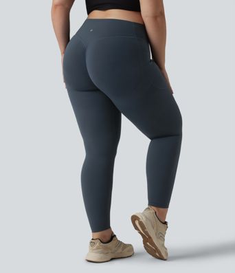 Halara UltraSculpt™ SoCinched Hohe Taille Scrunch Po Lifting Bauchkontrolle Taschen Formende Trainings Plus Size Leggings