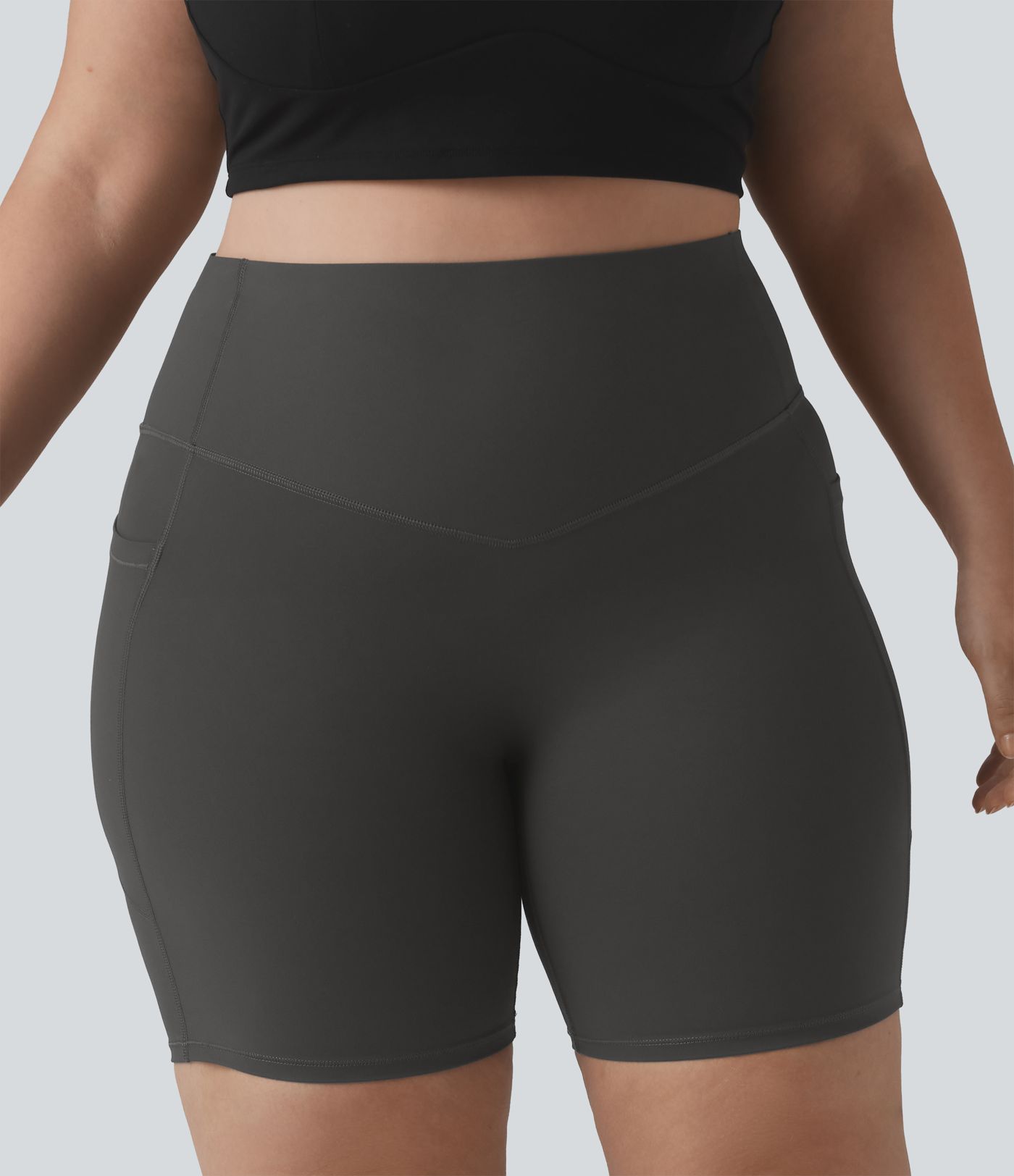 Halara UltraSculpt™ High Waisted Butt Lifting Tummy Control Shaping Training Plus Size Biker Shorts 7'' with Pockets