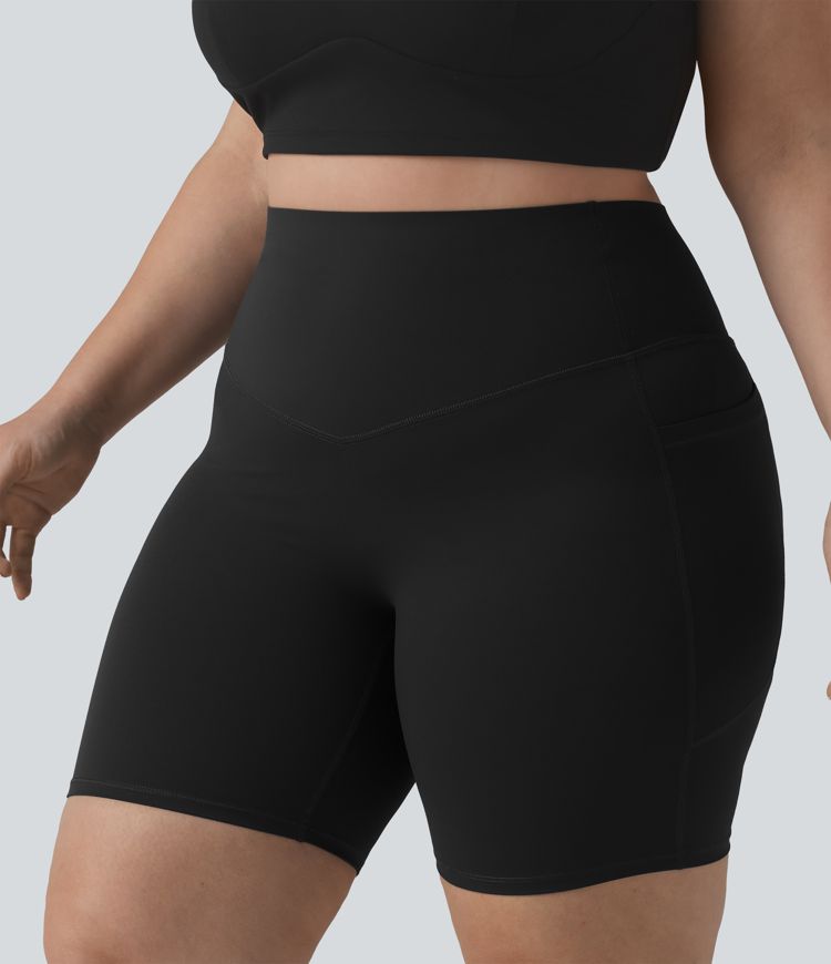 Halara UltraSculpt™ High Waisted Butt Lifting Tummy Control Shaping Training Plus Size Biker Shorts 7'' with Pockets Halara UltraSculpt™ High Waisted Butt Lifting Tummy Control Shaping Training Plus Size Biker Shorts 7'' with Pockets