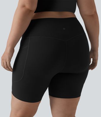 Halara UltraSculpt™ High Waisted Butt Lifting Tummy Control Shaping Training Plus Size Biker Shorts 7'' with Pockets Halara UltraSculpt™ High Waisted Butt Lifting Tummy Control Shaping Training Plus Size Biker Shorts 7'' with Pockets