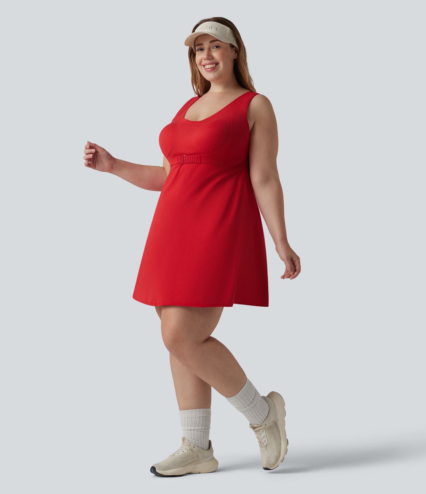 Robe de tennis 2-en-1 Halara UltraSculpt™ grande taille avec soutien-gorge intégré push-up et poches - Édition Easy Peezy