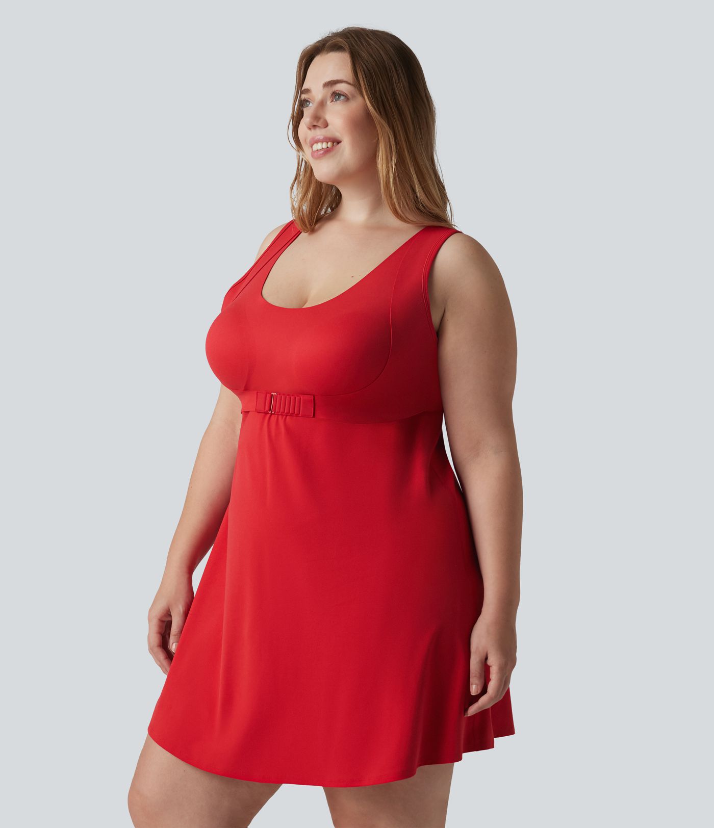 Robe de tennis 2-en-1 Halara UltraSculpt™ grande taille avec soutien-gorge intégré push-up et poches - Édition Easy Peezy