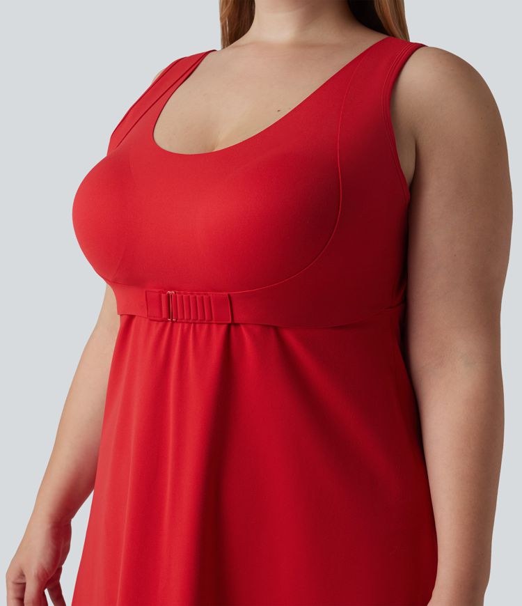 Robe de tennis 2-en-1 Halara UltraSculpt™ grande taille avec soutien-gorge intégré push-up et poches - Édition Easy Peezy
