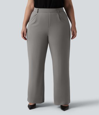 Halara Flex™ DayStretch High Waisted Pocket Straight Leg Work Plus Size Pants