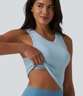 OneForm Seamless Flow Round Neck Built-in Bra Yoga Tank Top