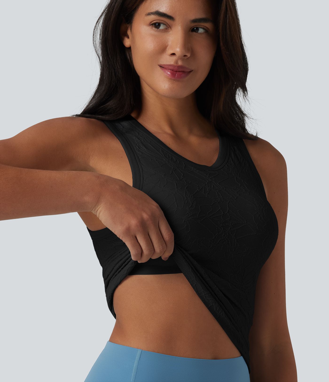 OneForm Seamless Flow Round Neck Built-in Bra Yoga Tank Top