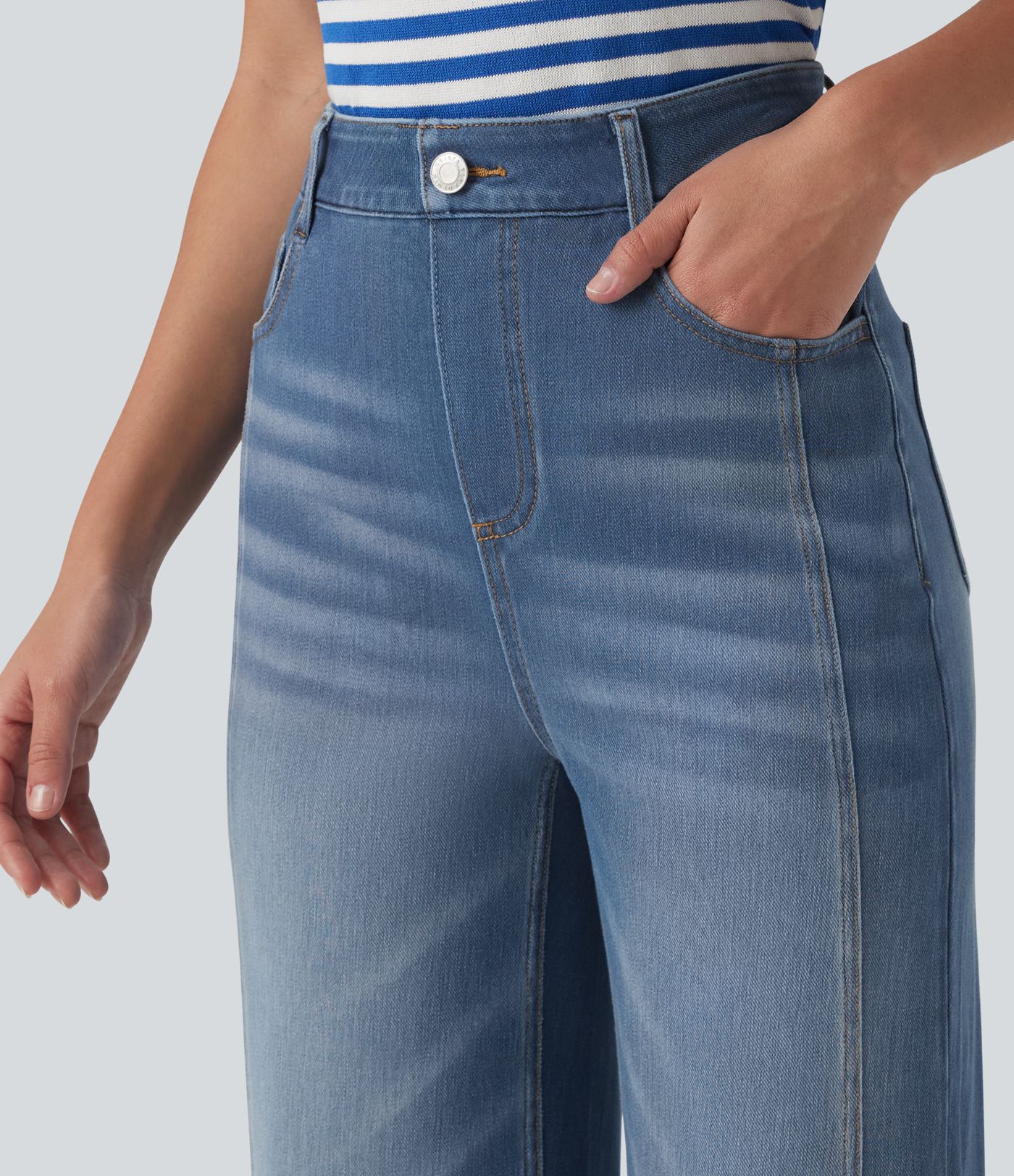 Halara Flex™ High Waisted Casual Straight Leg Jeans with Pockets