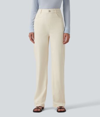 Halara Flex™ High Waisted Casual Straight Leg Jeans with Pockets