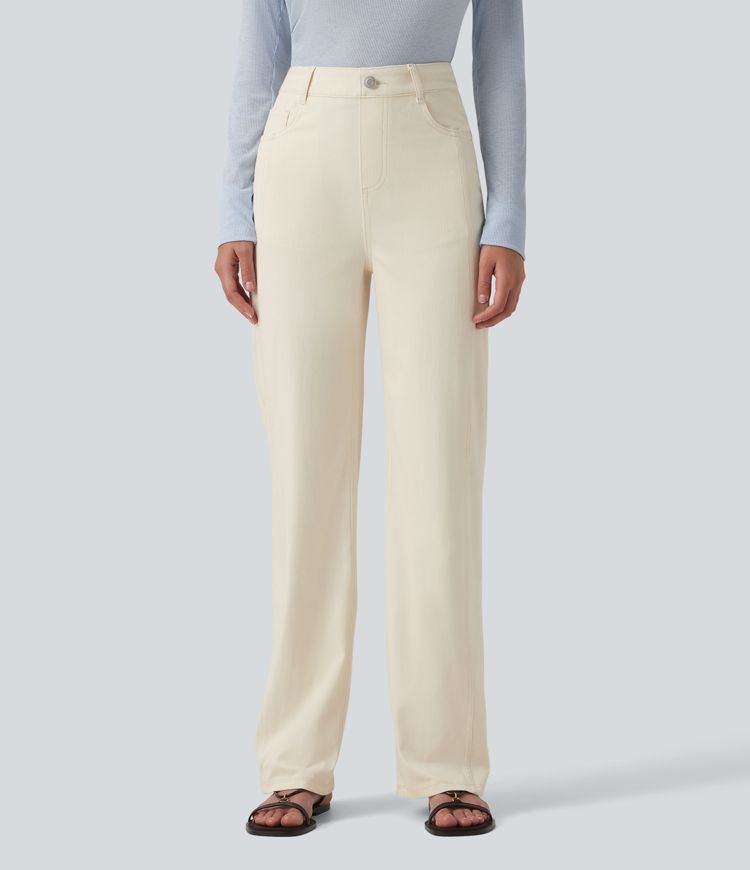 Halara Flex™ High Waisted Casual Straight Leg Jeans with Pockets
