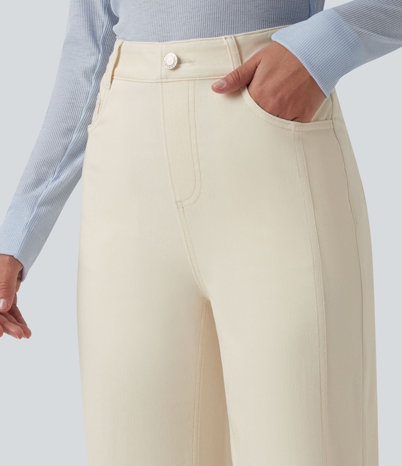 Halara Flex™ High Waisted Casual Straight Leg Jeans with Pockets