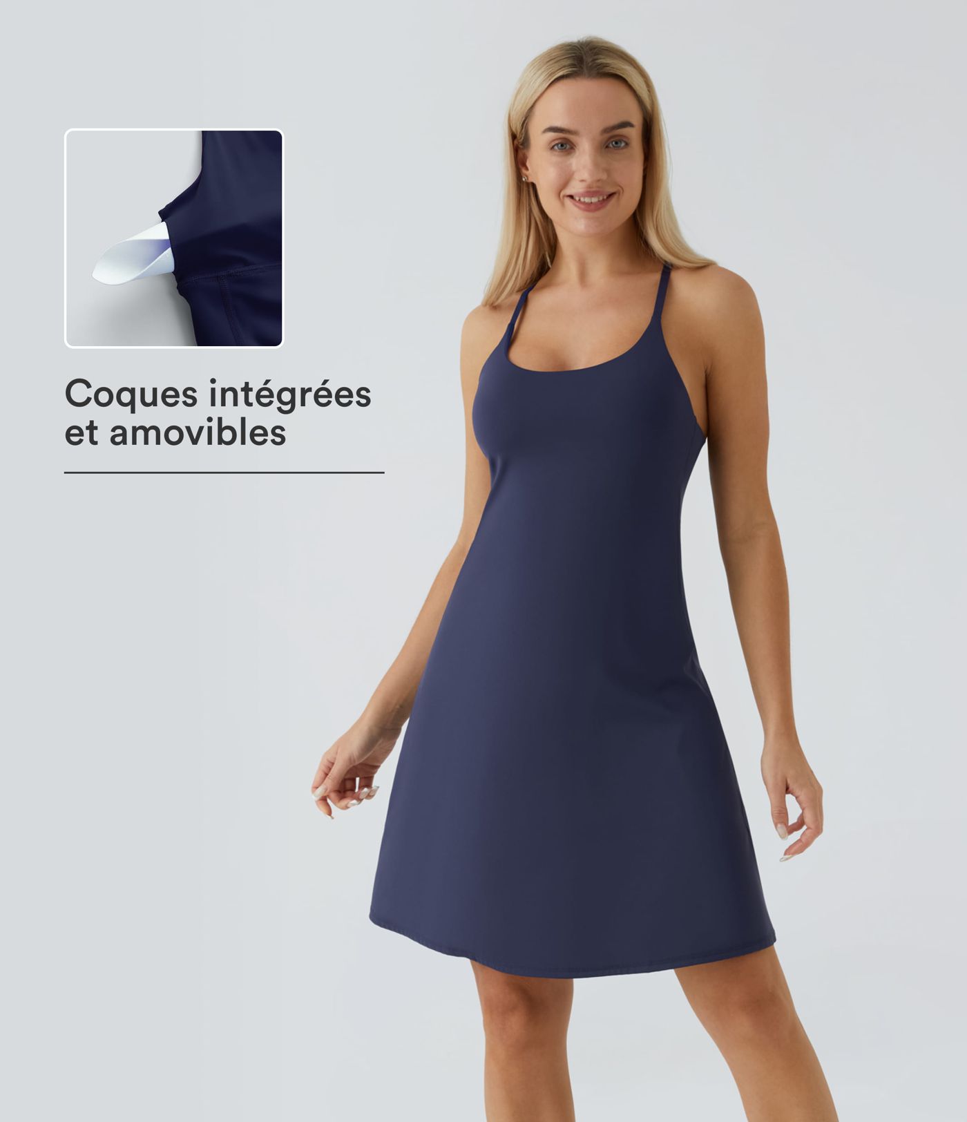 Everyday Softlyzero™ Airy backless 2-in-1 activity dress – Euphoria Air – longer dress and adjustable straps