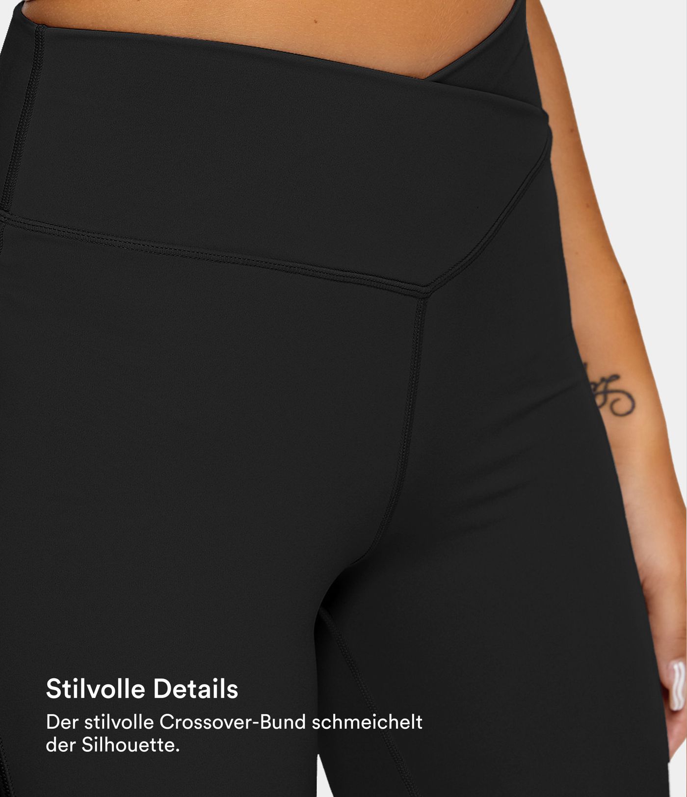 Crossover flare yoga leggings with a high waist