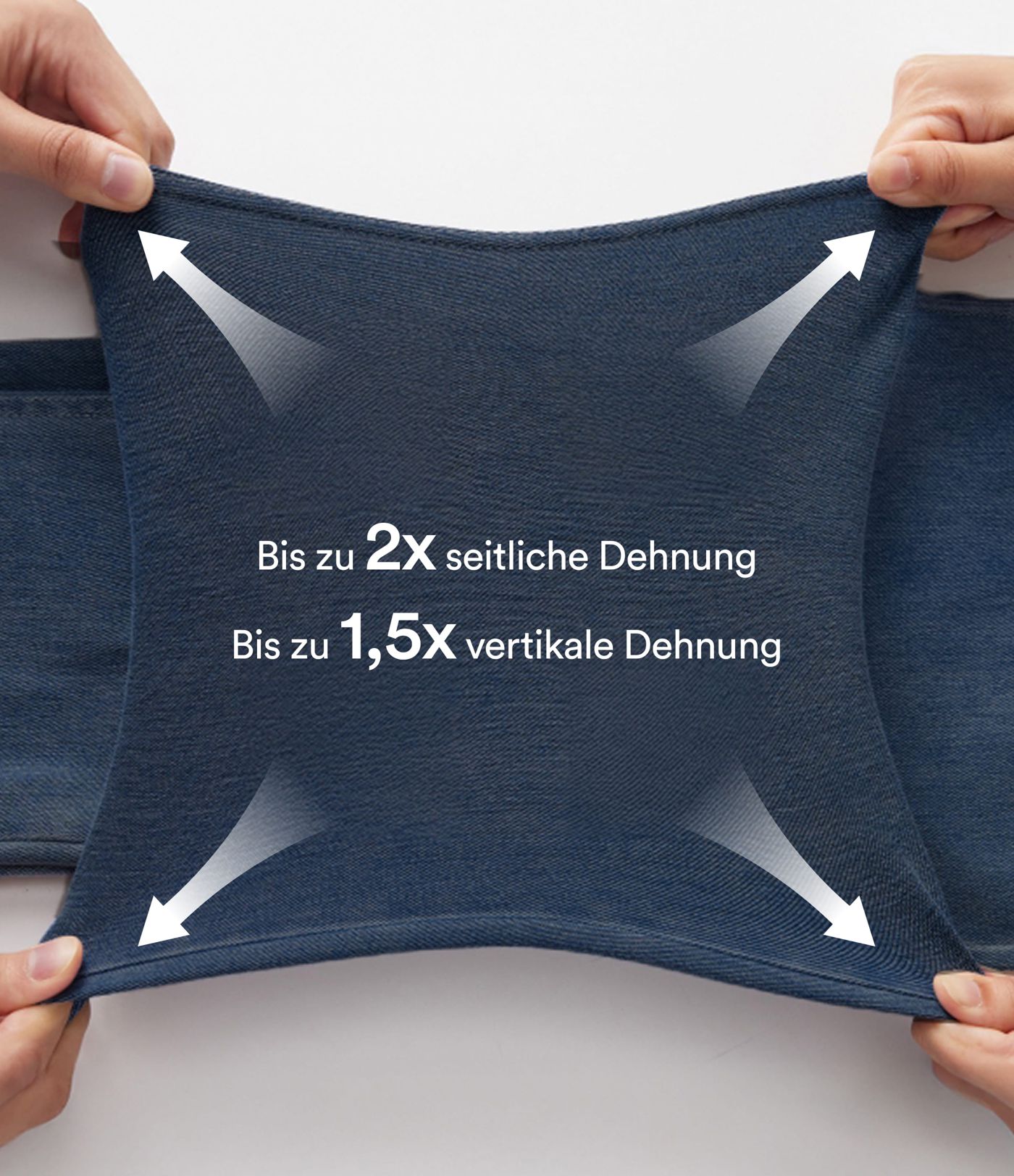 Halara Flex™ - Lässige, gewaschene Bermuda-Shorts aus elastischem Strick-Denim mit hohem Bund, mehreren Taschen und Rollsaum