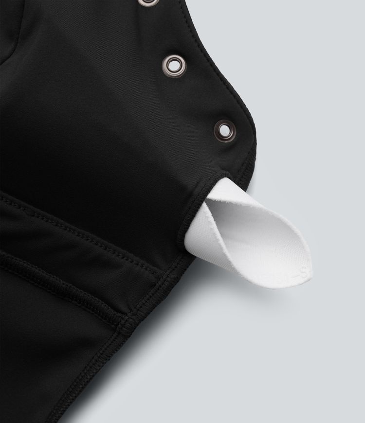 SoftlyZero™ Airy Adjustable Straps Eyelet Built-in Bra Cropped InstantCool Casual Tank Top SoftlyZero™ Airy Adjustable Straps Eyelet Built-in Bra Cropped InstantCool Casual Tank Top