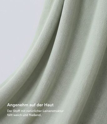 Lässige Hose mit Leinengefühl, hoher Taille, Kordelzug an der Seite und weitem Bein