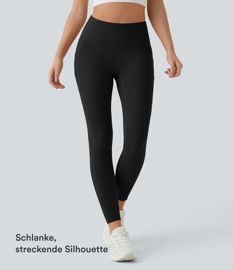 Softlyzero™ Plush Solid Color High-Waisted Leggings with Double Pockets