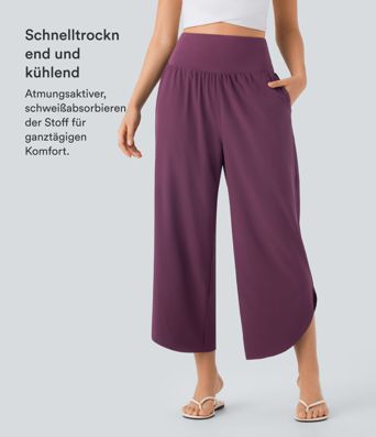 Hose mit hohem Bund, Tasche und Bauchkontrolle - schnelltrocknend