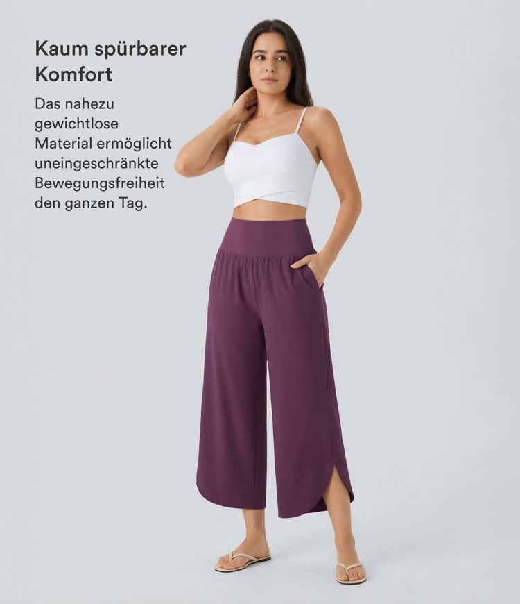 Hose mit hohem Bund, Tasche und Bauchkontrolle - schnelltrocknend