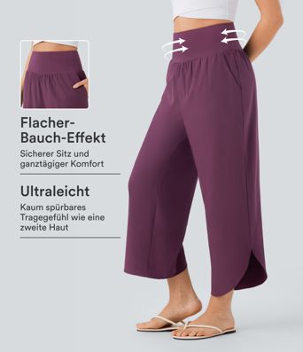 Hose mit hohem Bund, Tasche und Bauchkontrolle - schnelltrocknend