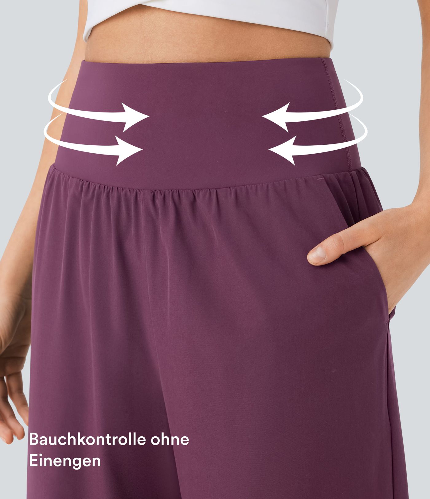Hose mit hohem Bund, Tasche und Bauchkontrolle - schnelltrocknend Hose mit hohem Bund, Tasche und Bauchkontrolle - schnelltrocknend