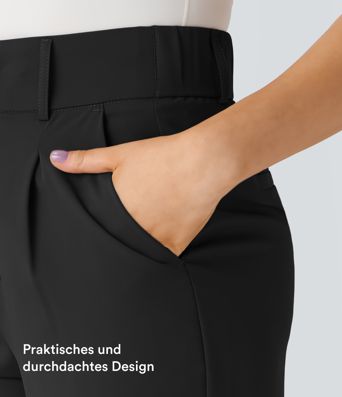Halara Flex™ - Schmal zulaufende Arbeits-Hose mit hohem Bund und Seitentaschen
