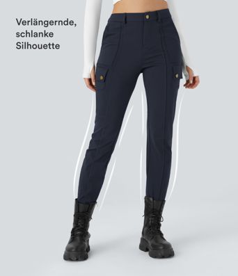 DayStretch - Cargo-Hose mit hohem Bund, Seitentaschen und schmaler Passform