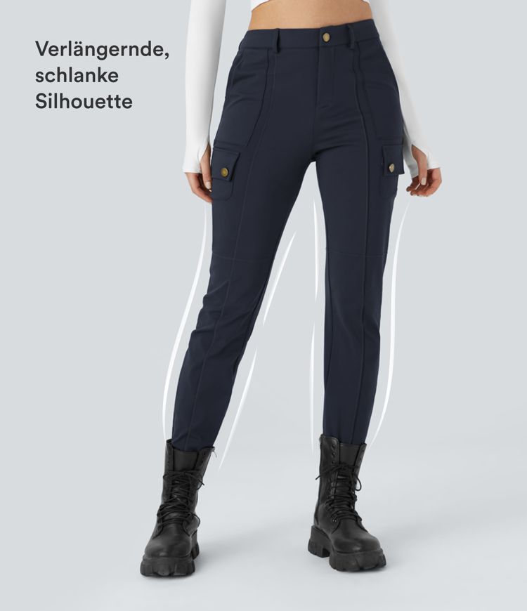 DayStretch - Cargo-Hose mit hohem Bund, Seitentaschen und schmaler Passform