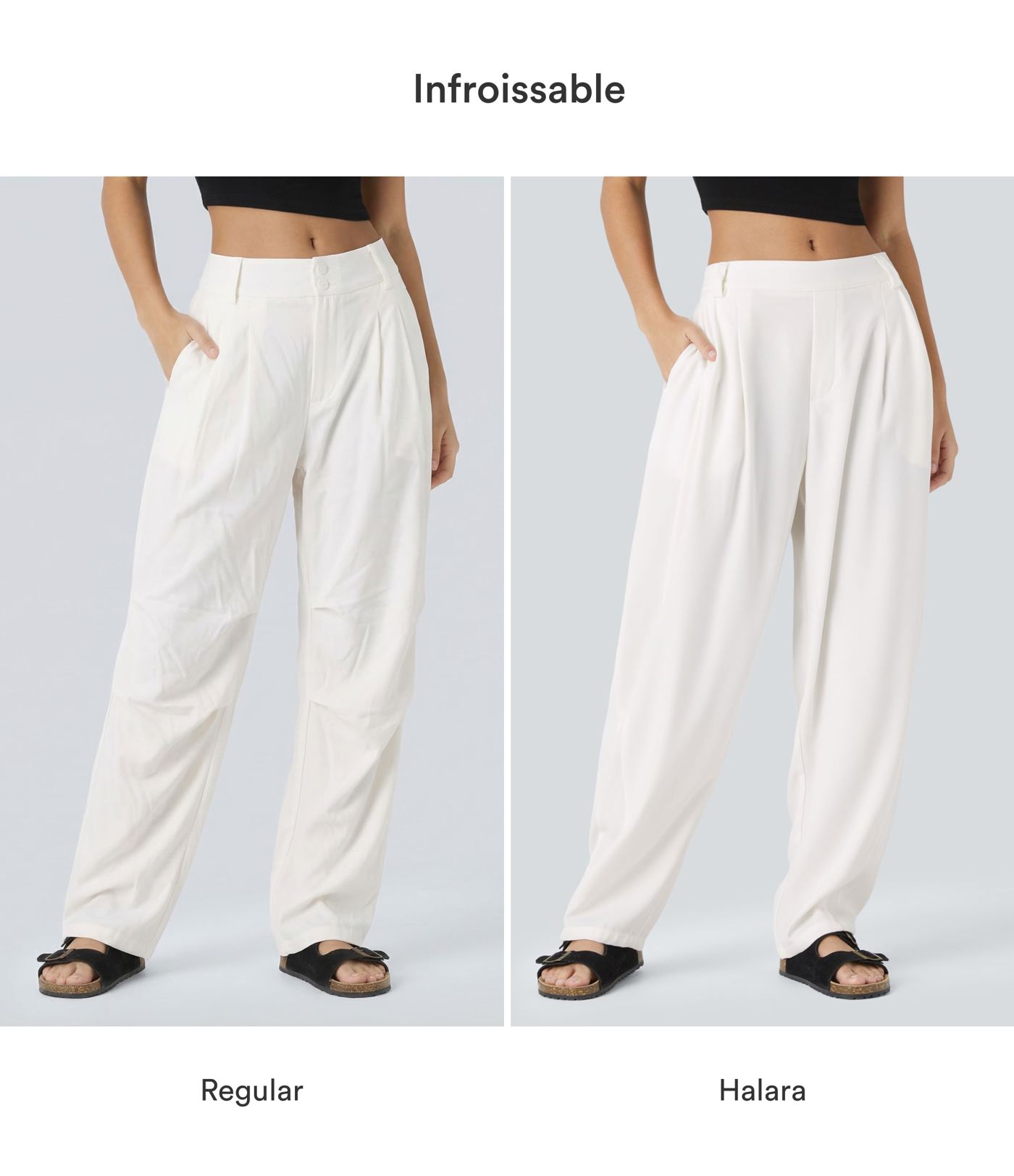 Pantalon tailleur Halara Flex™ barrel, taille mi-haute, avec poche