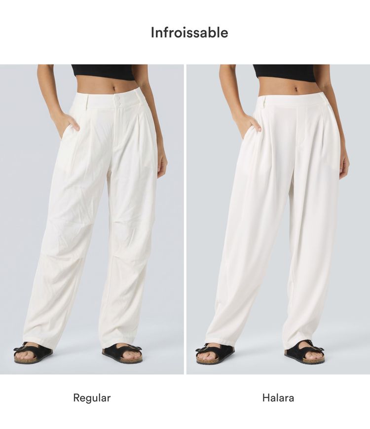 Pantalon tailleur Halara Flex™ barrel, taille mi-haute, avec poche