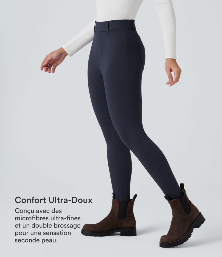 SoftlyZero™ Plush 7/8 High-Waisted Thermal Leggings with Pockets