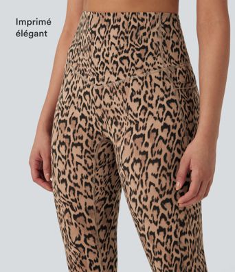 Legging de yoga gainant taille haute imprimé léopard avec poches Halara UltraSculpt™