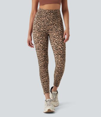 Legging de yoga gainant taille haute imprimé léopard avec poches Halara UltraSculpt™