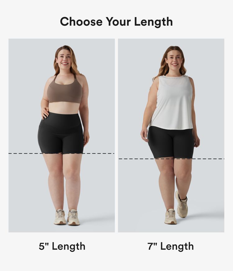 Halara UltraSculpt™ High Waisted Butt Lifting Tummy Control Shaping Training Plus Size Biker Shorts 7'' with Pockets