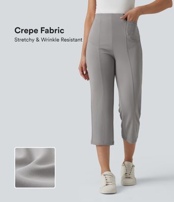 Halara Flex™ High Waisted Straight Leg Cropped Work Pants with Pockets