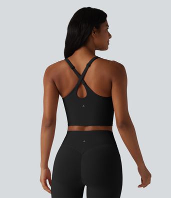 Halara UltraSculpt™ Push-Up Crisscross Adjustable Straps Non-Removable Pad Yoga Tank Top